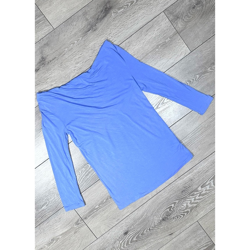 J. Crew 100% Modal Off The Shoulder Periwinkle 3/4 Sleeve Top *Flaw*